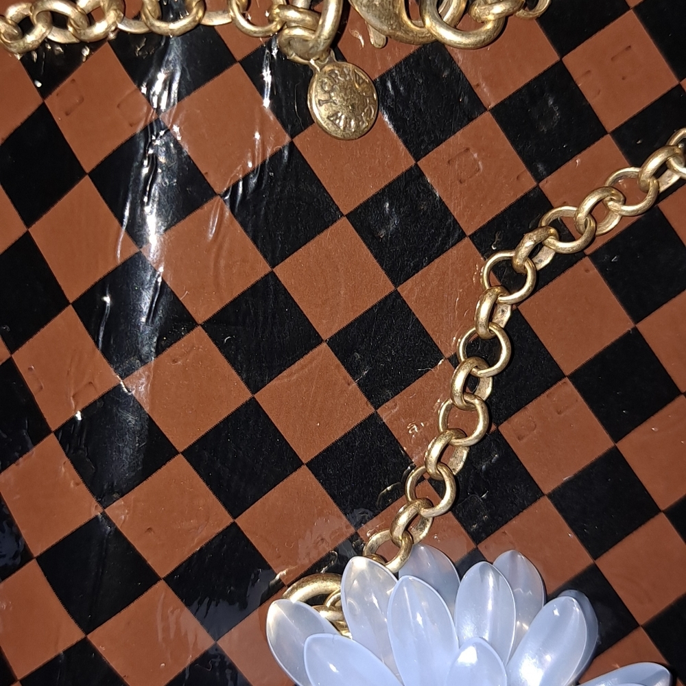 J. Crew Flower Statement Necklace Periwinkle Blue… - image 3